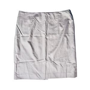 Talbots Soft Neutral Taupe Beige Stretch Cotton Pencil Skirt – Size 12